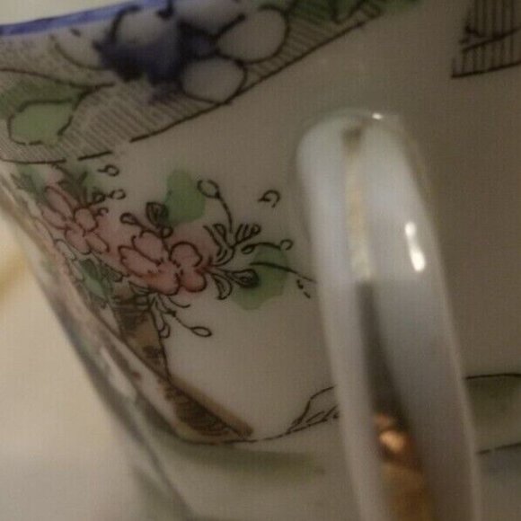 Small Demitasse  Ceramic  Tea Cup with Landscape and Bird - Picture 2 of 6